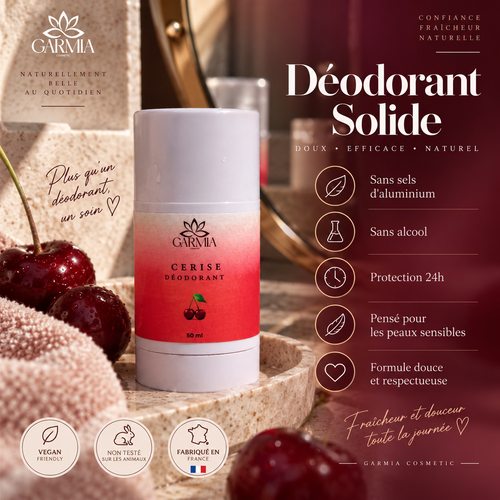 Déodorant Solide Naturel Sans Aluminium — Musc & Cerise | Garmia